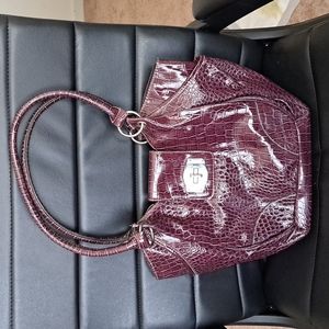 Berry Croc Satchel Bag